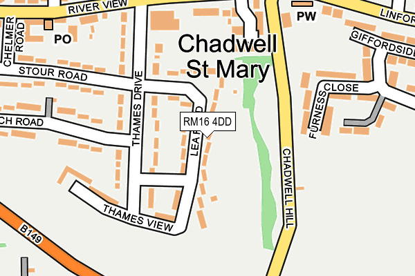 RM16 4DD map - OS OpenMap – Local (Ordnance Survey)