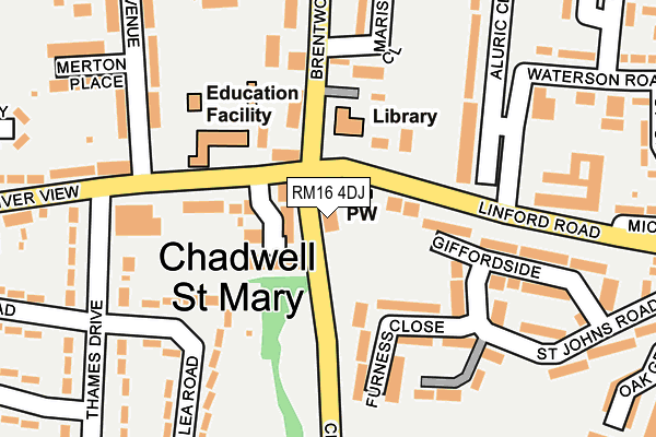 RM16 4DJ map - OS OpenMap – Local (Ordnance Survey)