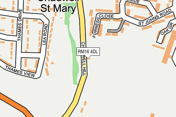 RM16 4DL map - OS OpenMap – Local (Ordnance Survey)