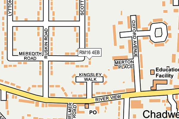 RM16 4EB map - OS OpenMap – Local (Ordnance Survey)