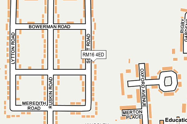 RM16 4ED map - OS OpenMap – Local (Ordnance Survey)