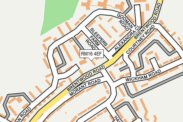 RM16 4EF map - OS OpenMap – Local (Ordnance Survey)