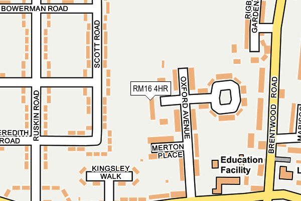 RM16 4HR map - OS OpenMap – Local (Ordnance Survey)