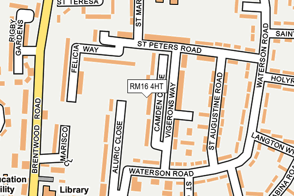 RM16 4HT map - OS OpenMap – Local (Ordnance Survey)