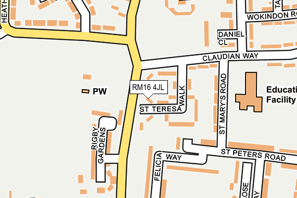 RM16 4JL map - OS OpenMap – Local (Ordnance Survey)