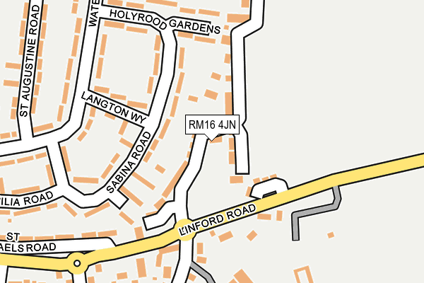 RM16 4JN map - OS OpenMap – Local (Ordnance Survey)