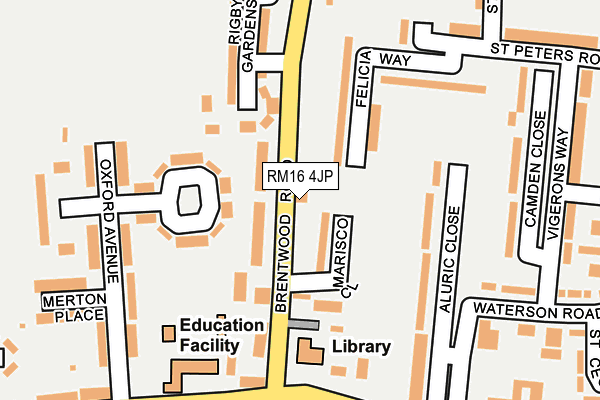 RM16 4JP map - OS OpenMap – Local (Ordnance Survey)