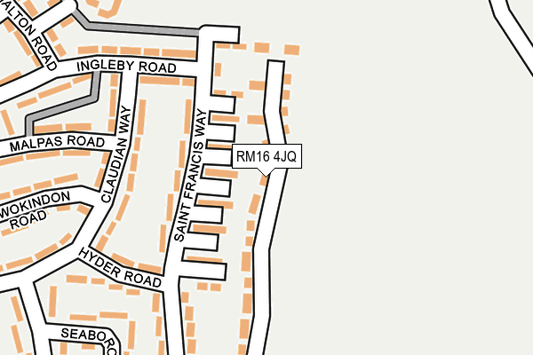 RM16 4JQ map - OS OpenMap – Local (Ordnance Survey)