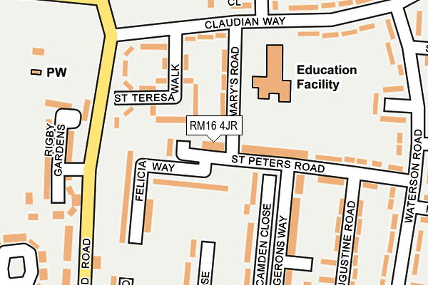 RM16 4JR map - OS OpenMap – Local (Ordnance Survey)