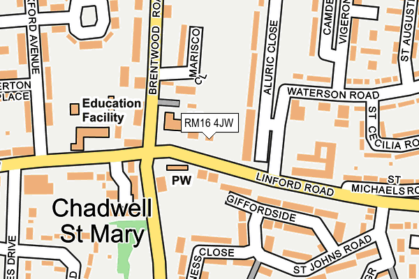 RM16 4JW map - OS OpenMap – Local (Ordnance Survey)