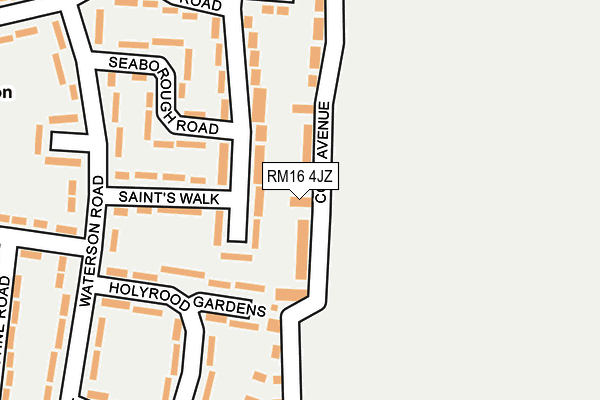 RM16 4JZ map - OS OpenMap – Local (Ordnance Survey)