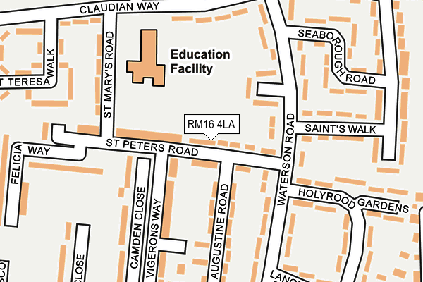 RM16 4LA map - OS OpenMap – Local (Ordnance Survey)