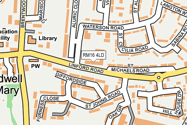 RM16 4LD map - OS OpenMap – Local (Ordnance Survey)
