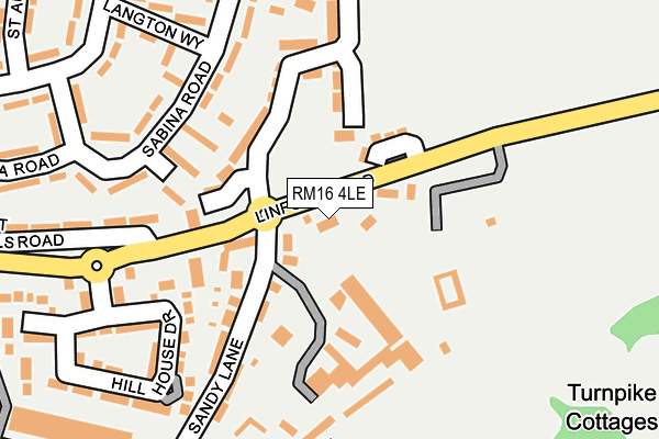 RM16 4LE map - OS OpenMap – Local (Ordnance Survey)