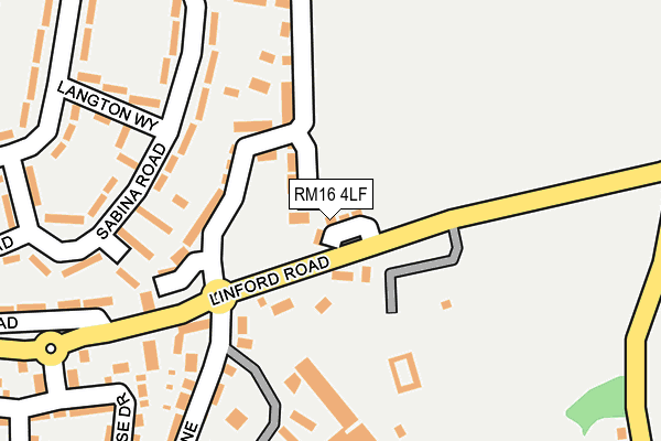 RM16 4LF map - OS OpenMap – Local (Ordnance Survey)