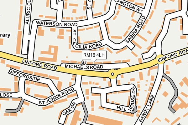 RM16 4LH map - OS OpenMap – Local (Ordnance Survey)