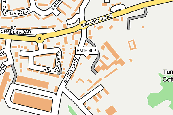 RM16 4LP map - OS OpenMap – Local (Ordnance Survey)
