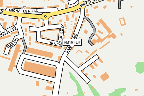 RM16 4LR map - OS OpenMap – Local (Ordnance Survey)