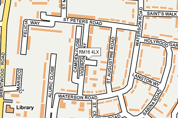 RM16 4LX map - OS OpenMap – Local (Ordnance Survey)