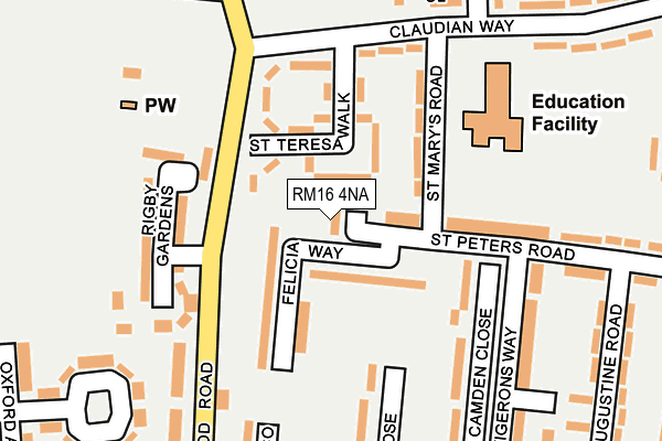 RM16 4NA map - OS OpenMap – Local (Ordnance Survey)