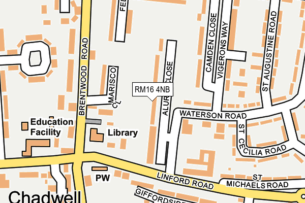 RM16 4NB map - OS OpenMap – Local (Ordnance Survey)