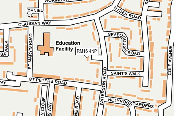 RM16 4NP map - OS OpenMap – Local (Ordnance Survey)