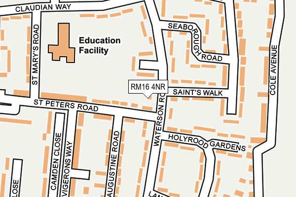 RM16 4NR map - OS OpenMap – Local (Ordnance Survey)