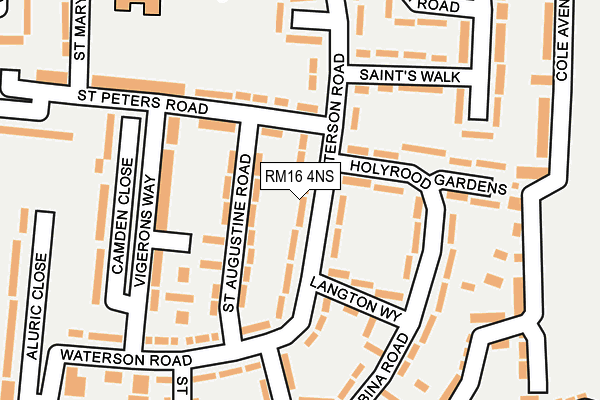 RM16 4NS map - OS OpenMap – Local (Ordnance Survey)