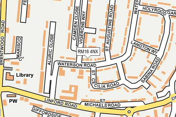 RM16 4NX map - OS OpenMap – Local (Ordnance Survey)