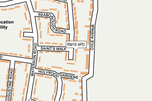 RM16 4PD map - OS OpenMap – Local (Ordnance Survey)