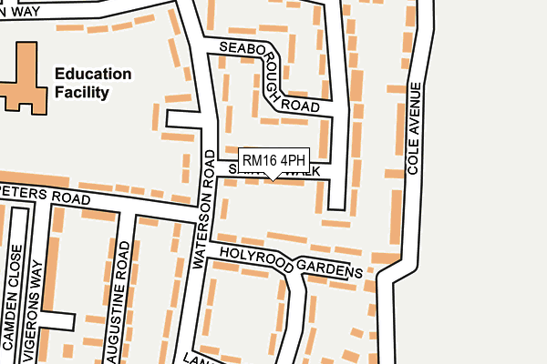 RM16 4PH map - OS OpenMap – Local (Ordnance Survey)