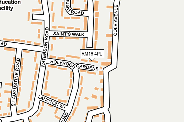 RM16 4PL map - OS OpenMap – Local (Ordnance Survey)