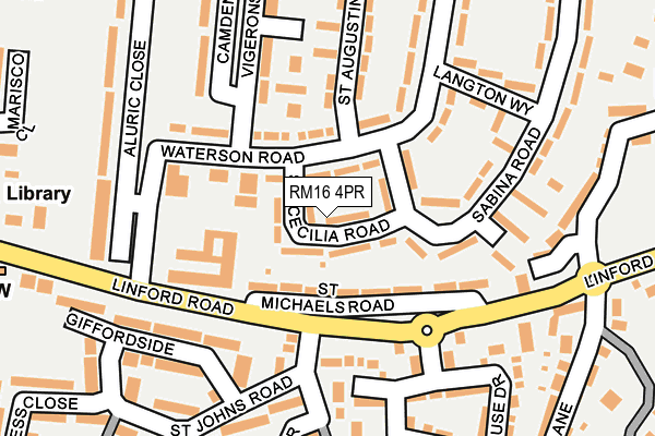 RM16 4PR map - OS OpenMap – Local (Ordnance Survey)