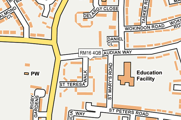 RM16 4QB map - OS OpenMap – Local (Ordnance Survey)