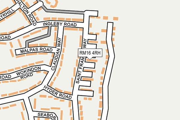 RM16 4RH map - OS OpenMap – Local (Ordnance Survey)