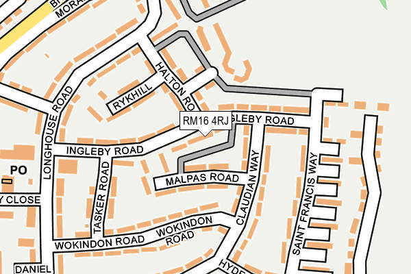 RM16 4RJ map - OS OpenMap – Local (Ordnance Survey)