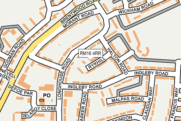 RM16 4RR map - OS OpenMap – Local (Ordnance Survey)