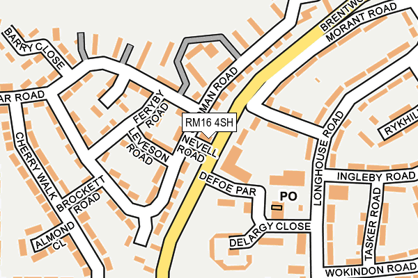 RM16 4SH map - OS OpenMap – Local (Ordnance Survey)