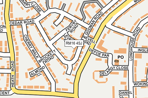 RM16 4SJ map - OS OpenMap – Local (Ordnance Survey)