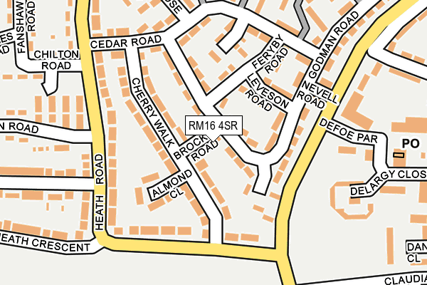 RM16 4SR map - OS OpenMap – Local (Ordnance Survey)