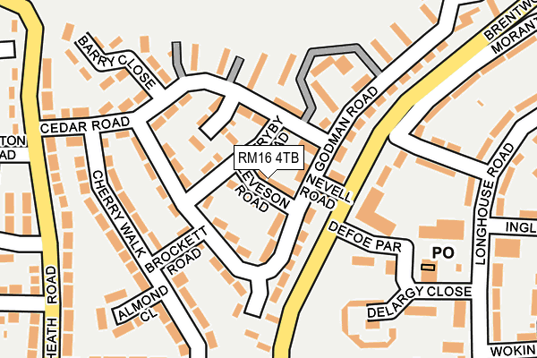 RM16 4TB map - OS OpenMap – Local (Ordnance Survey)