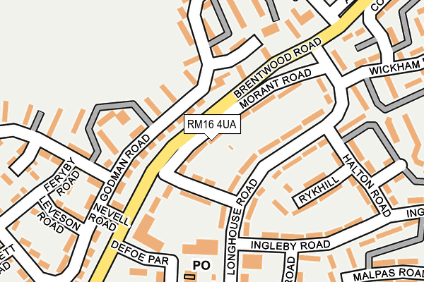 RM16 4UA map - OS OpenMap – Local (Ordnance Survey)