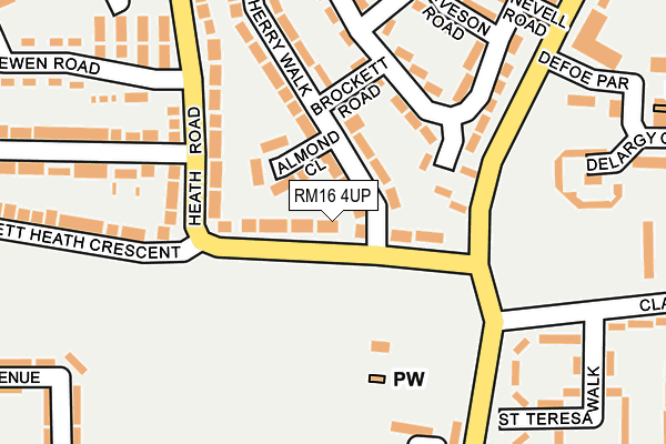 RM16 4UP map - OS OpenMap – Local (Ordnance Survey)