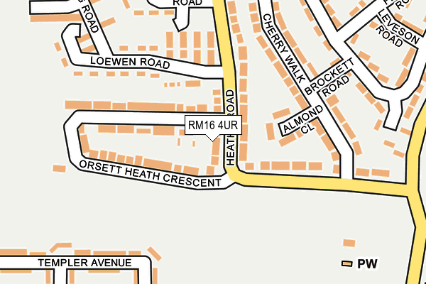 RM16 4UR map - OS OpenMap – Local (Ordnance Survey)