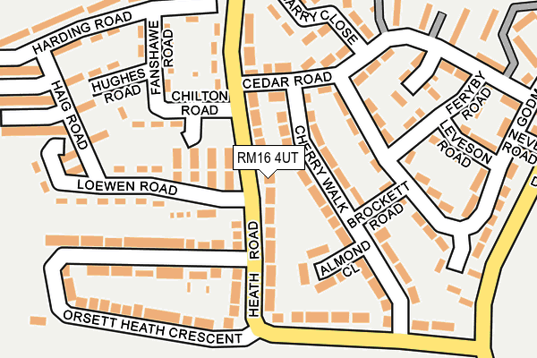 RM16 4UT map - OS OpenMap – Local (Ordnance Survey)