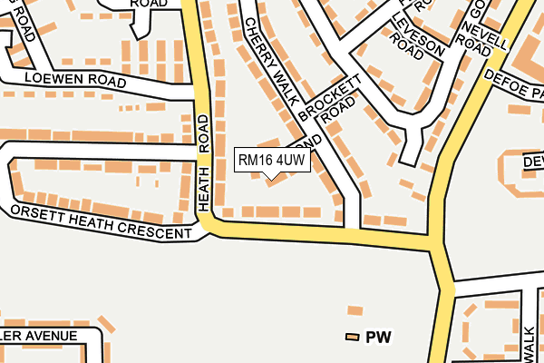 RM16 4UW map - OS OpenMap – Local (Ordnance Survey)