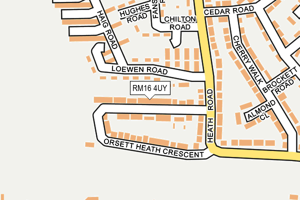 RM16 4UY map - OS OpenMap – Local (Ordnance Survey)