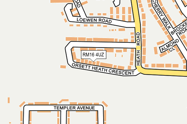 RM16 4UZ map - OS OpenMap – Local (Ordnance Survey)