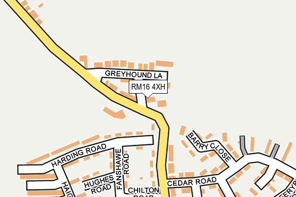 RM16 4XH map - OS OpenMap – Local (Ordnance Survey)