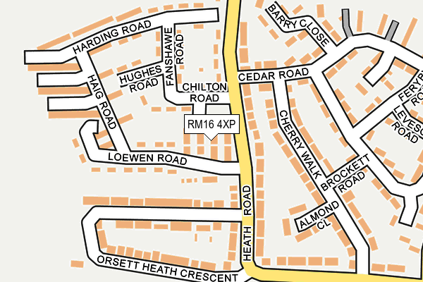RM16 4XP map - OS OpenMap – Local (Ordnance Survey)